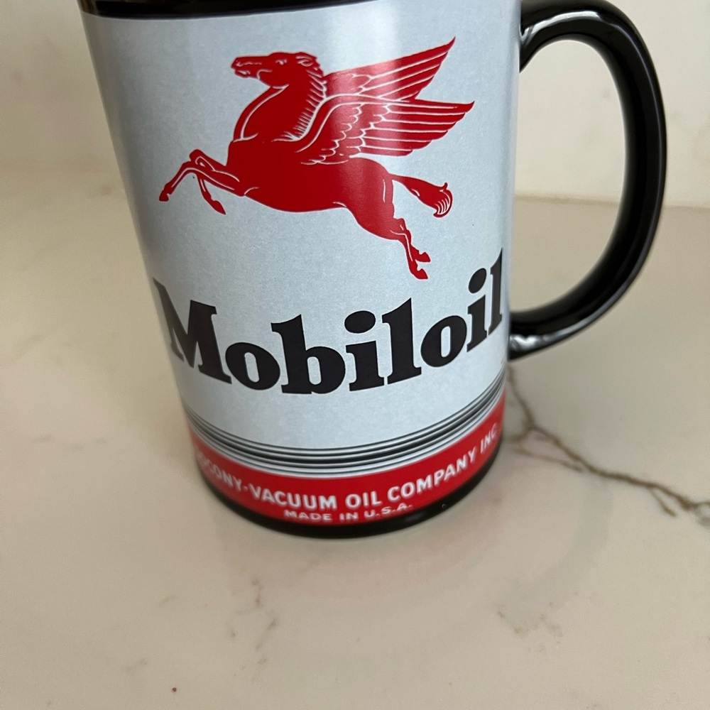 Mobil Oil Pegasus Logo Ceramic Mug - Red and Black